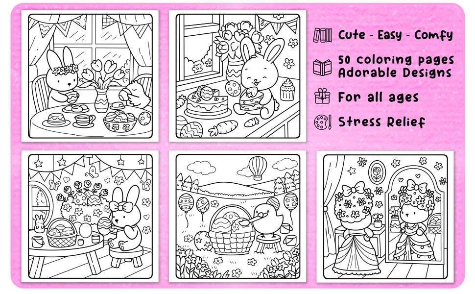 Happy Easter Coloring Book