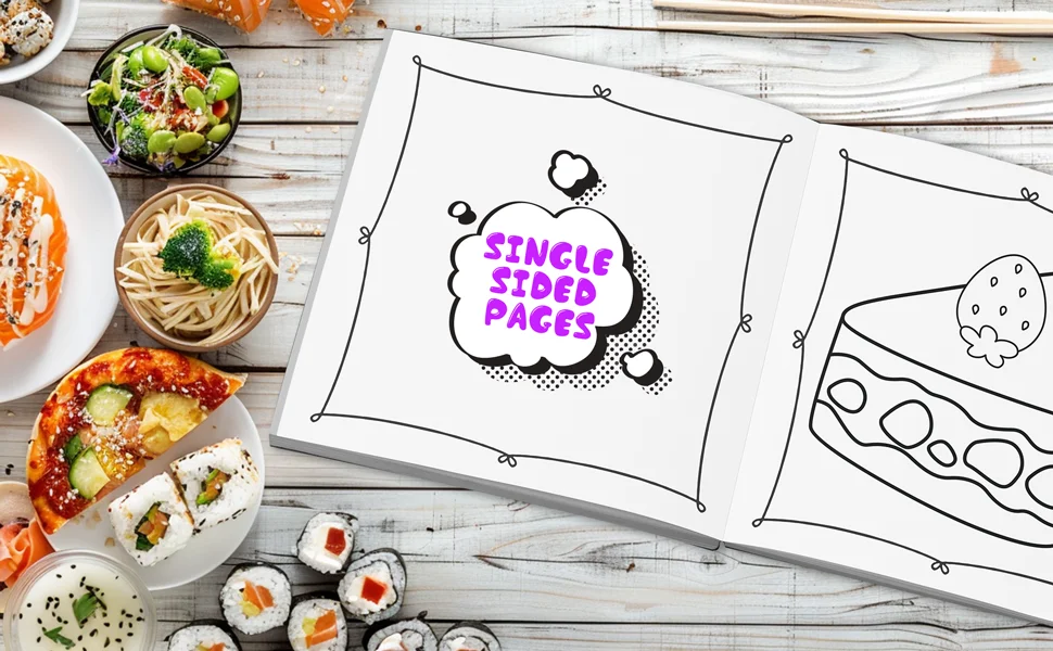 Bold and Easy Food and Snacks Coloring Book