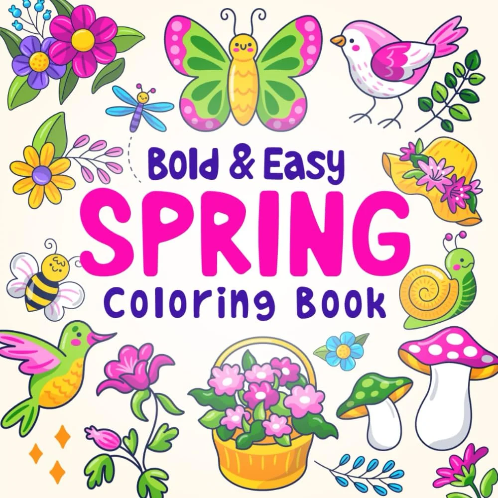 Bold and Easy Spring Coloring Book