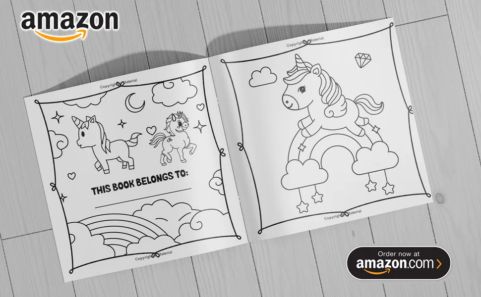 Bold and Easy Unicorn Coloring Book